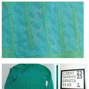 Puma Soft Embossed Green Hoodie Pouch Pocket